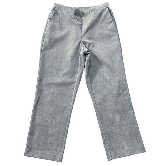 Alfred Dunner Womens Pants size 12 Gray Soft Lightweight Ribbed Straight x28"ins - Picture 1 of 9